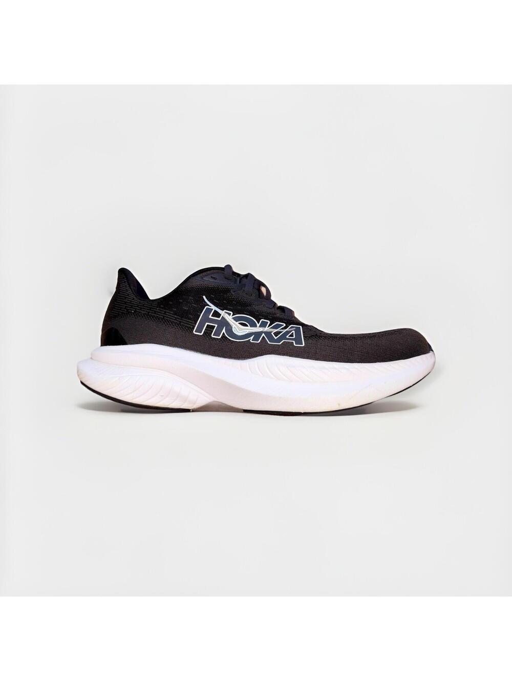 Hoka One One Mach 6 Womens 11D Wide Black White Running Shoes Sneakers